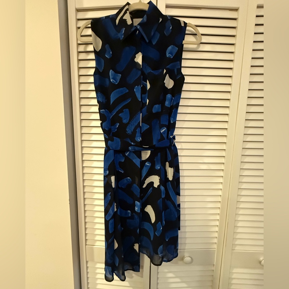 Grey Jason Wu Brush Stroke Button Down Dress
